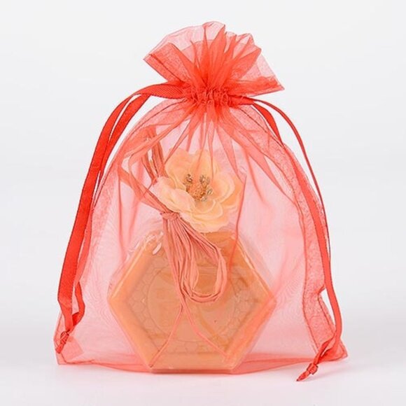 100 Fall Autumn Organza Bag Large 8x14" Gift Purple Red Fuchsia Green Yellow - Picture 4 of 6